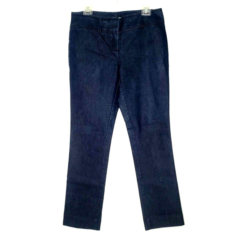 Kenneth Cole Women's Denim Pants Jeans Dark Blue Straight Leg